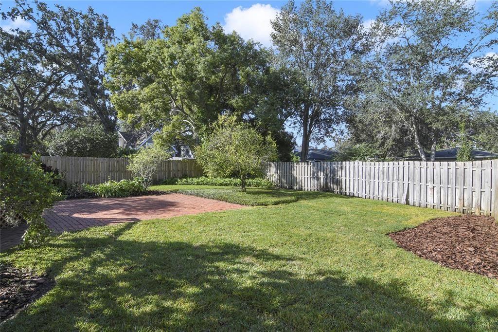 Fenced backyard