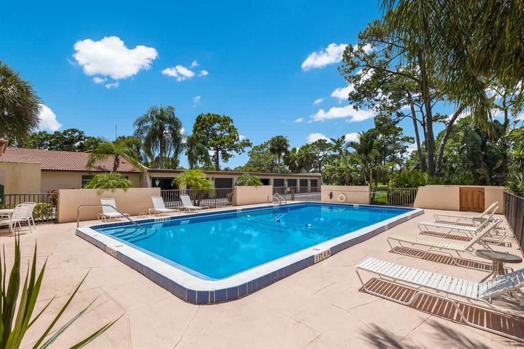 Briarfield villa residents have access to their exclusive heated pool in addition to The Meadows other amenities