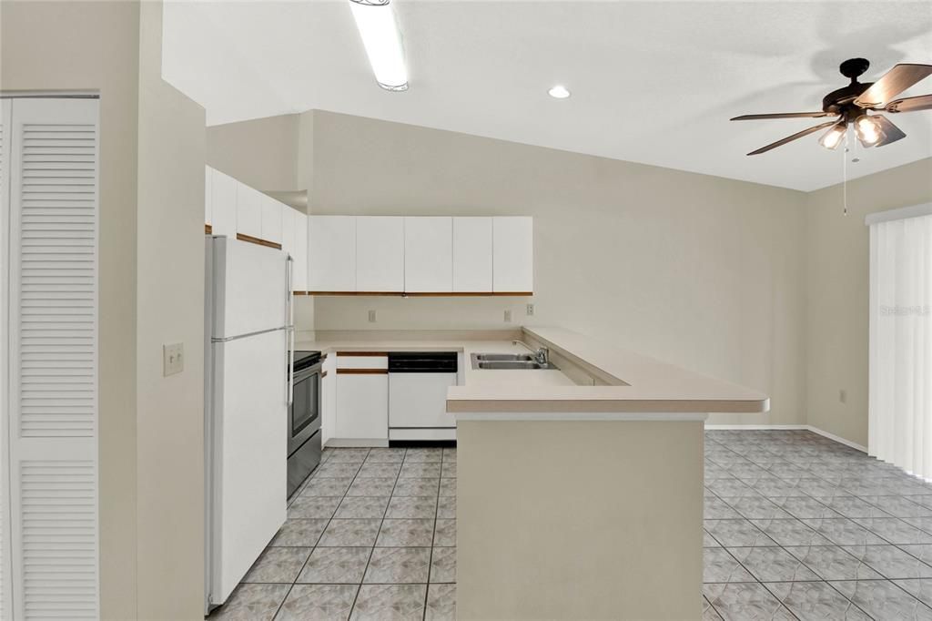 Kitchen with closet pantry