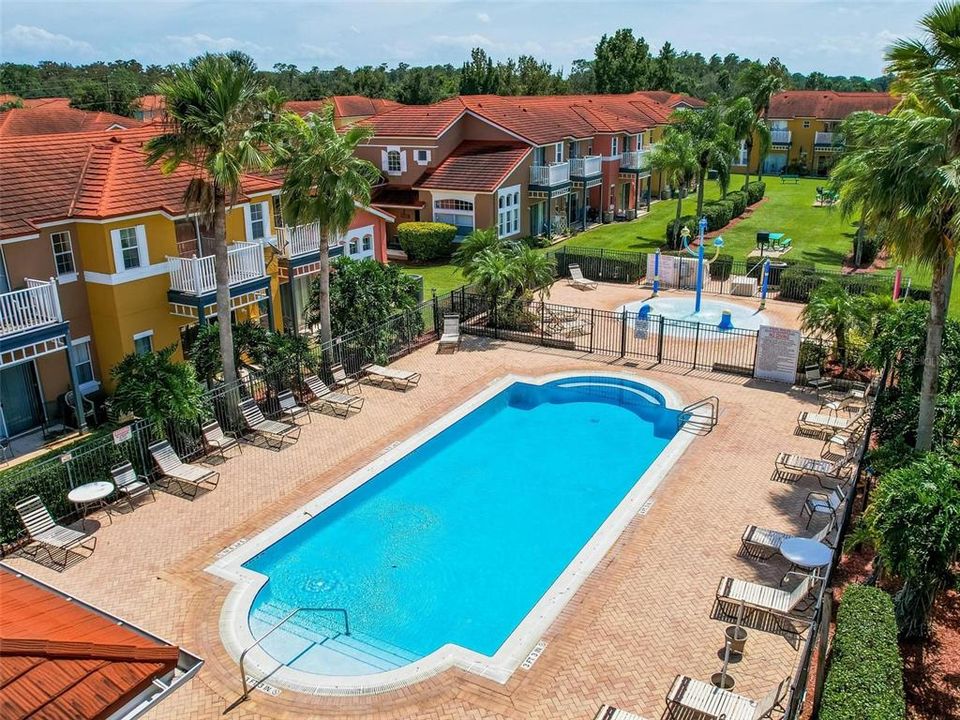 Aerial View of the Splash Pad/Community Pool