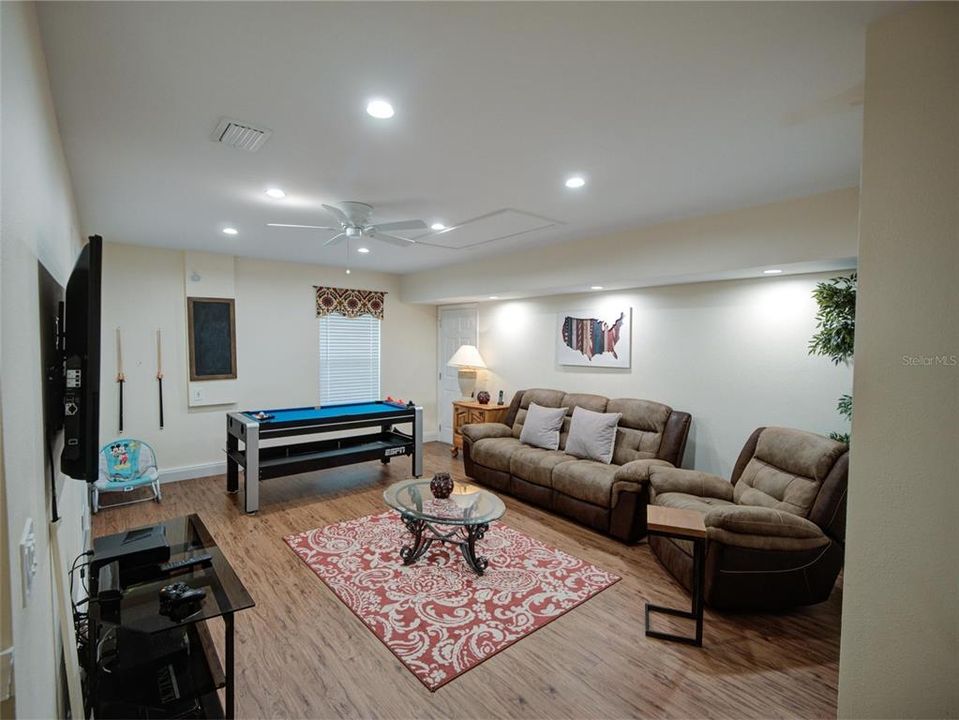 Living/Game Room under A/C (Converted Garage)