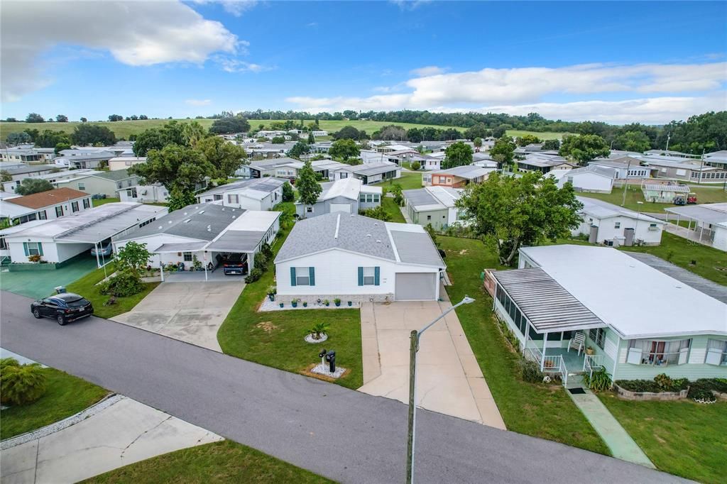 Aerial of the home and the neighbors