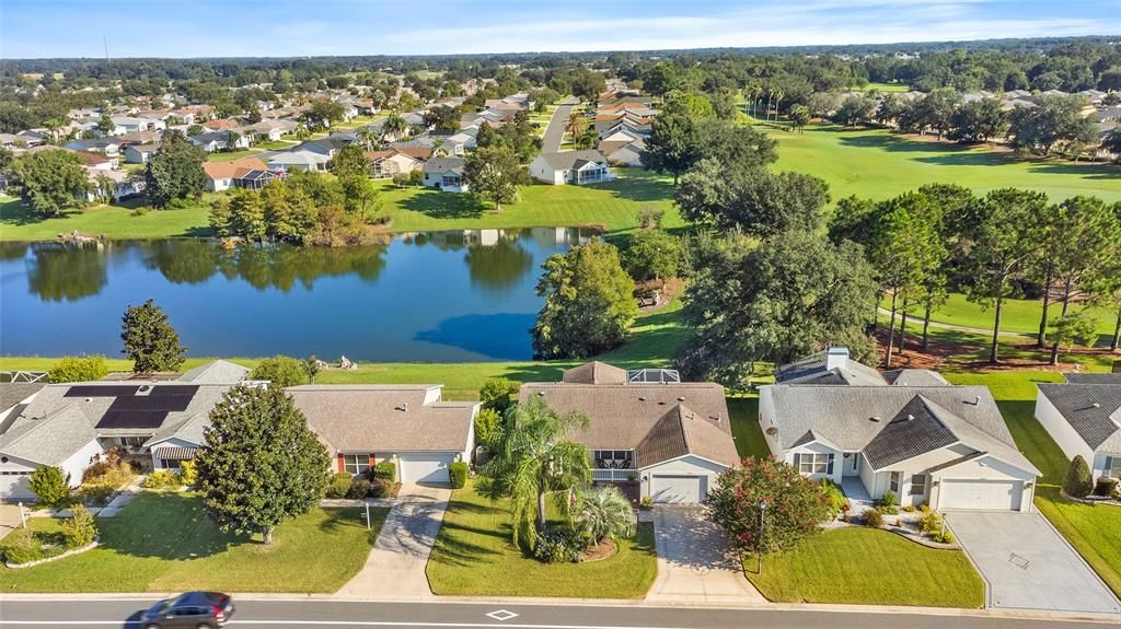 Showing the pond behind. (House is second from the left)