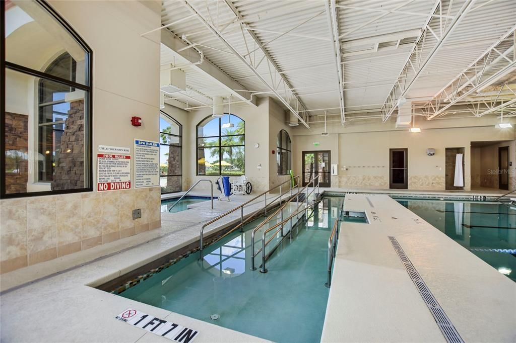 Indoor heated pool with ramp access