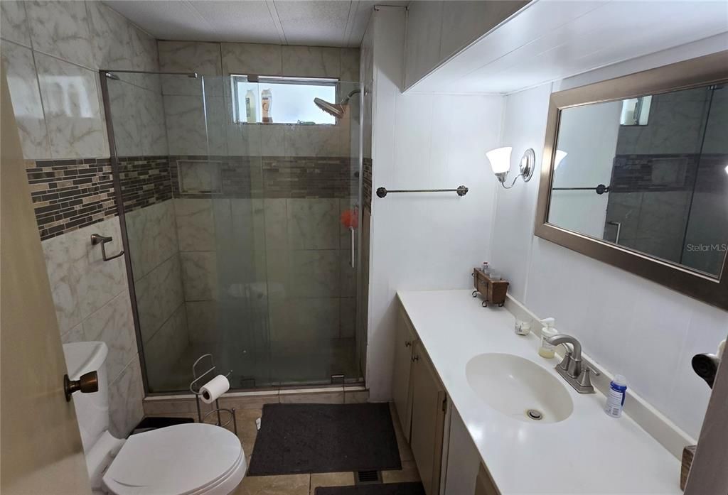 You may want to make the beautifully upgraded guest bathroom yours.