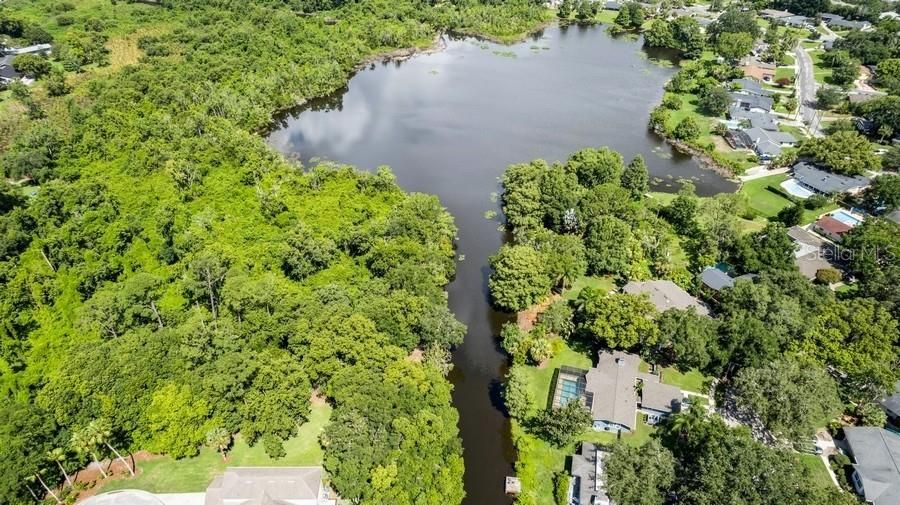 AERIAL VIEW FROM ULTRA VISTA COMMON CREEK AREA OF HOWELL CREEK AND LAKE WAUMPI