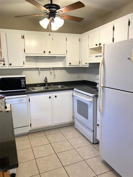 White cabinetry, white appliances.