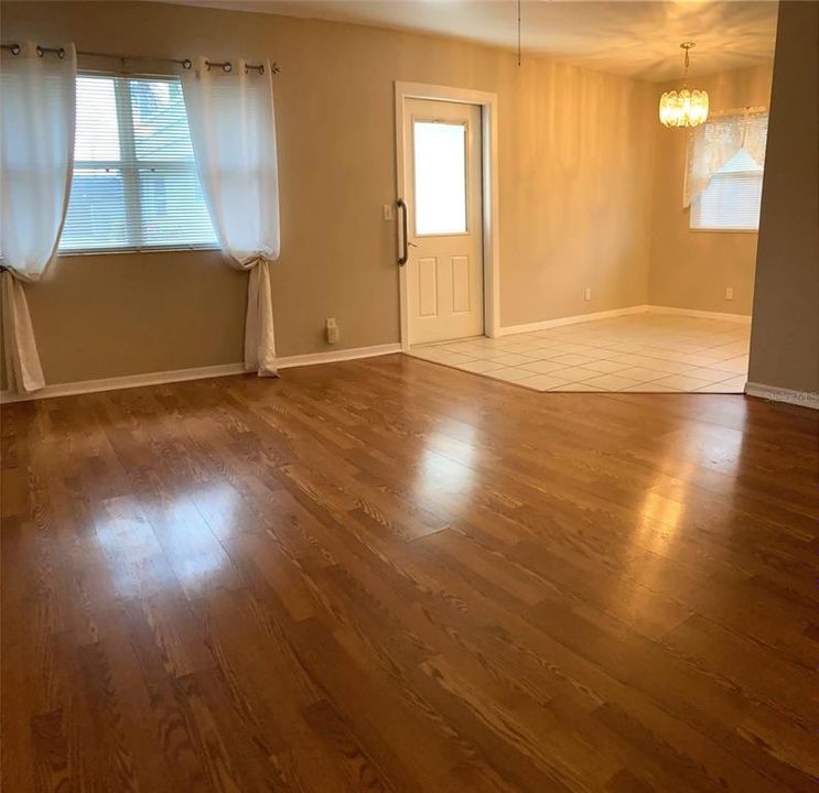 Living room, facing dining area.