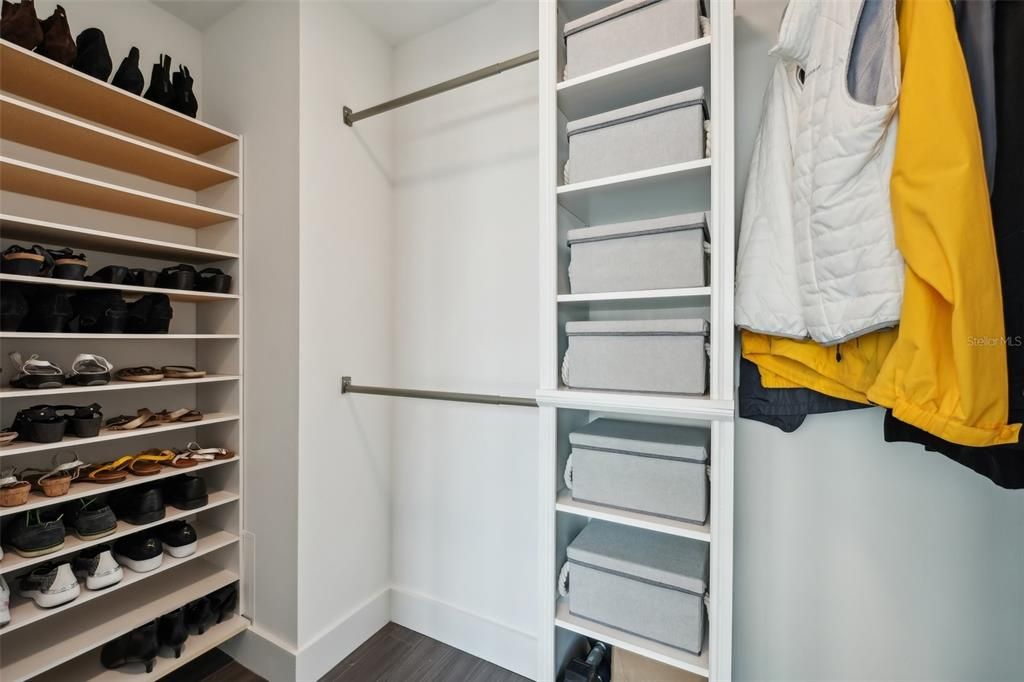 Custom built ins help to keep everything organized.