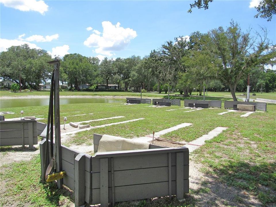 Horseshoe pits--now have covers in pitching area!