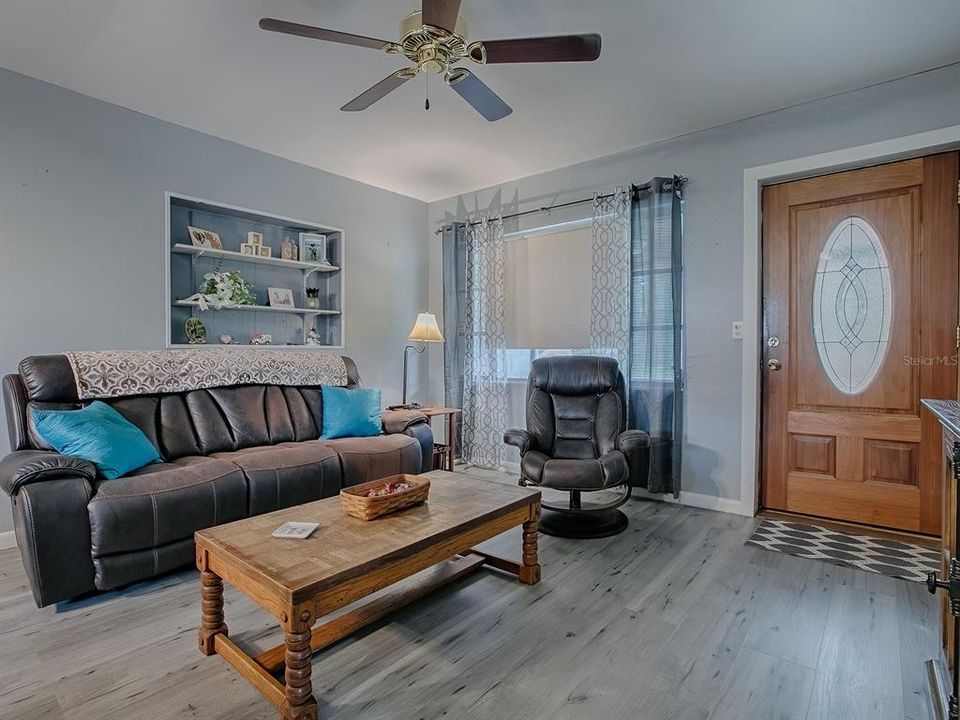 Living Room with New Vinyl Plank Flooring