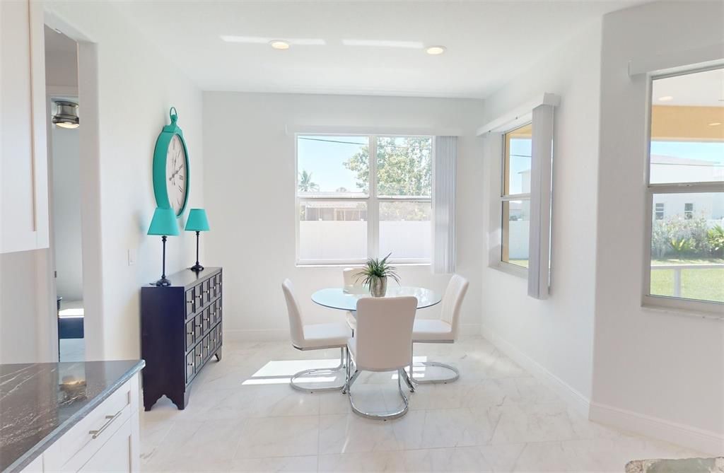 Sunny breakfast nook just off the kitchen