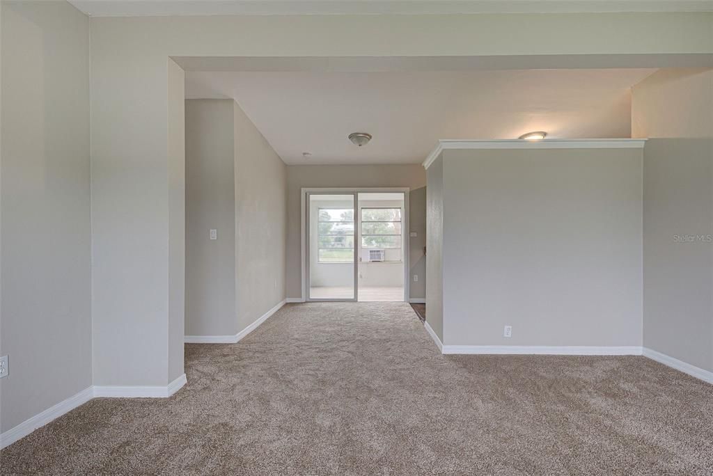 Living room overlooking Dining room