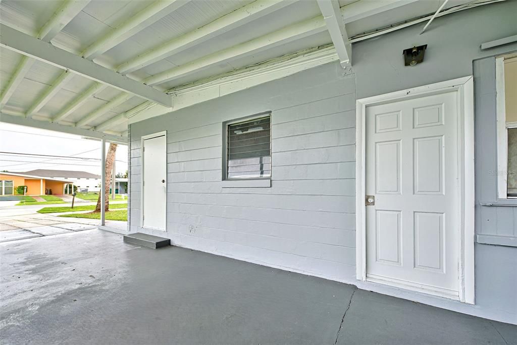 Carport-Door to Family Room