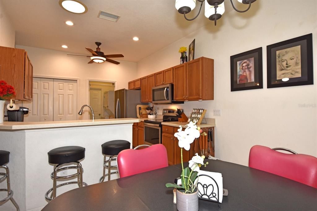 The easy access to the kitchen from the dinette is a major plus.