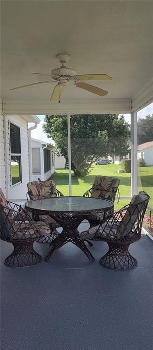 Screened back patio