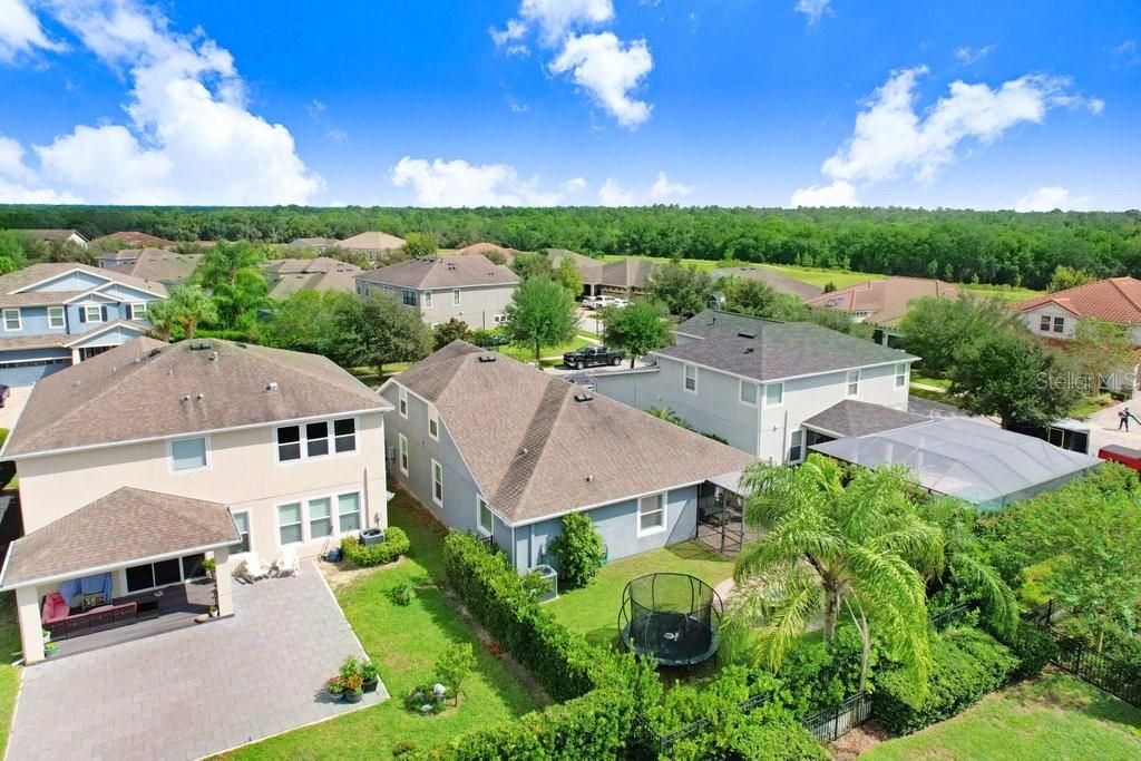 Ariel View of the back of the home