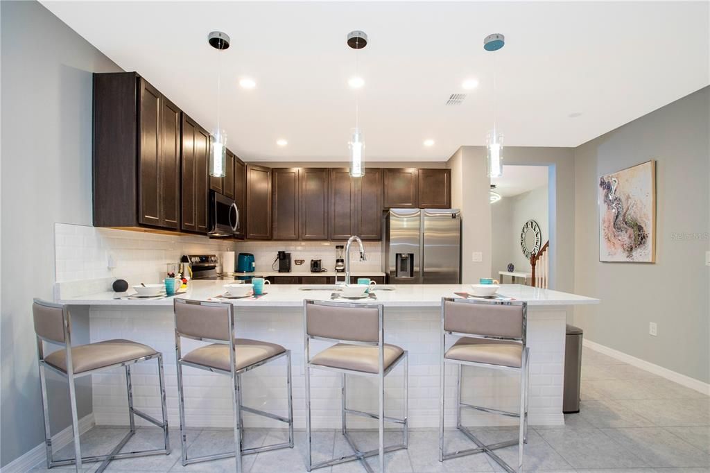 Open Kitchen 5 with Custom Light Fixtures