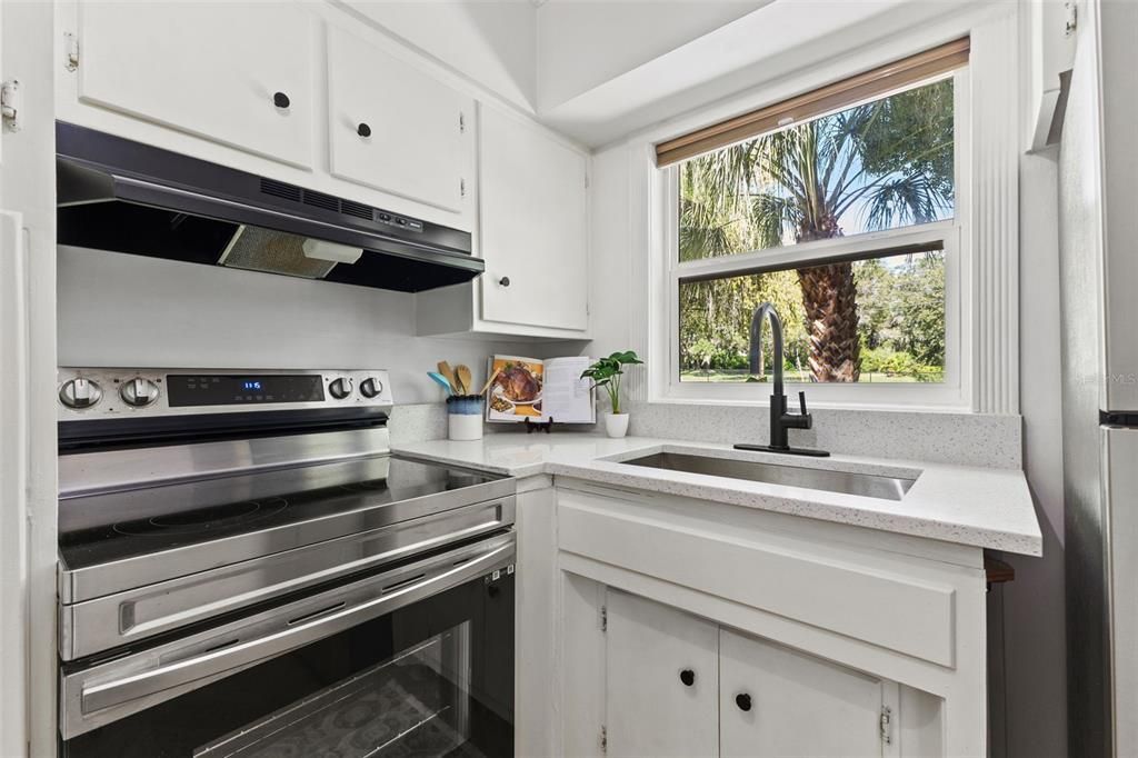 Kitchen view to park.