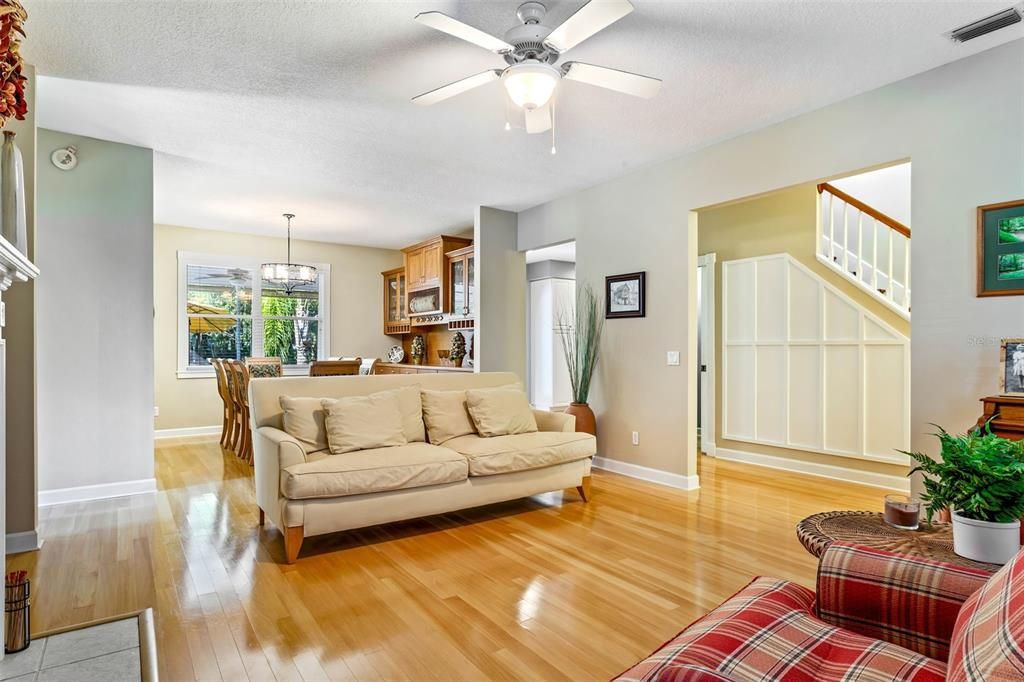 Hardwood flooring throughout the first floor