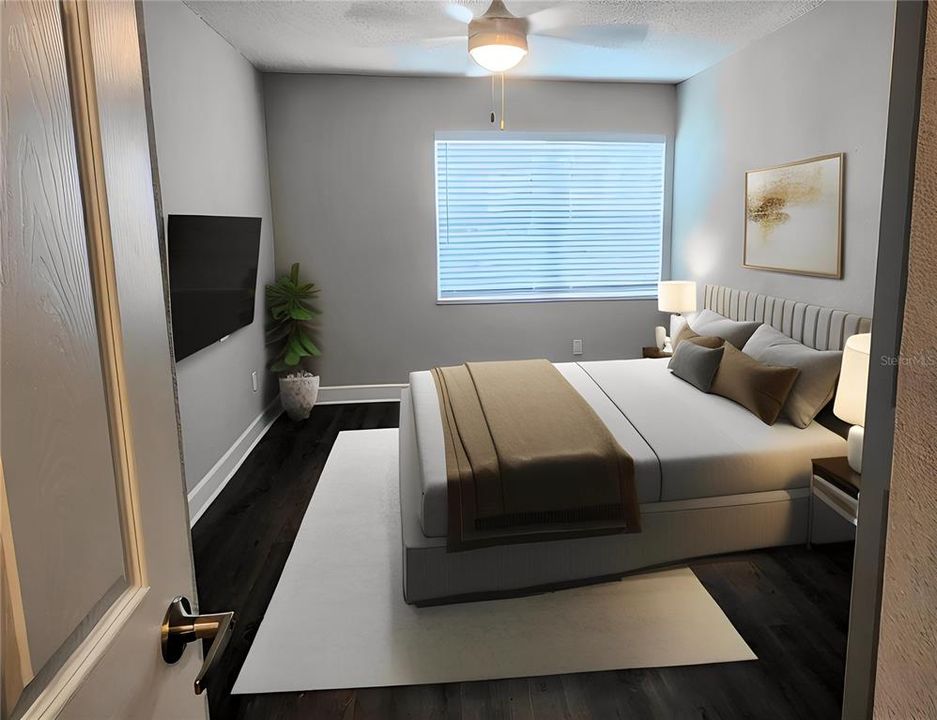 Virtual Staged Second Bedroom