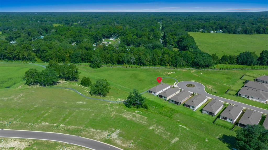 Aerial view of home and premium lot