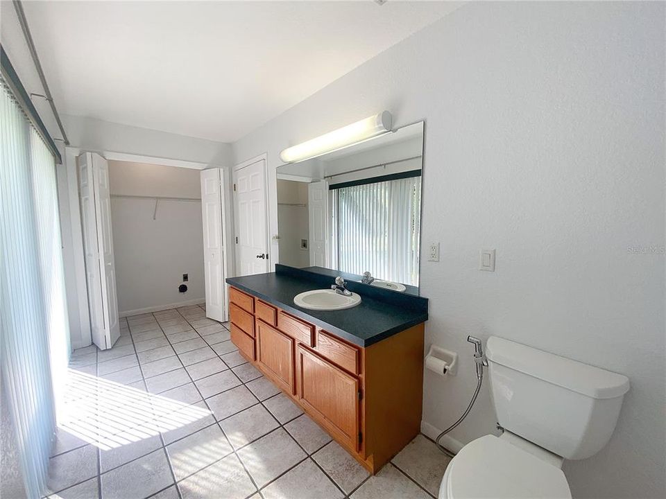 Laundry closet (with hookups) is in the master bathroom