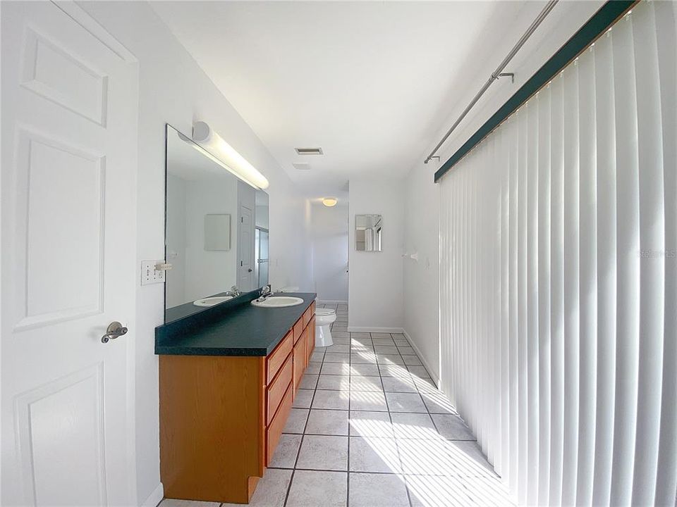 Large master bathroom with extra counter space