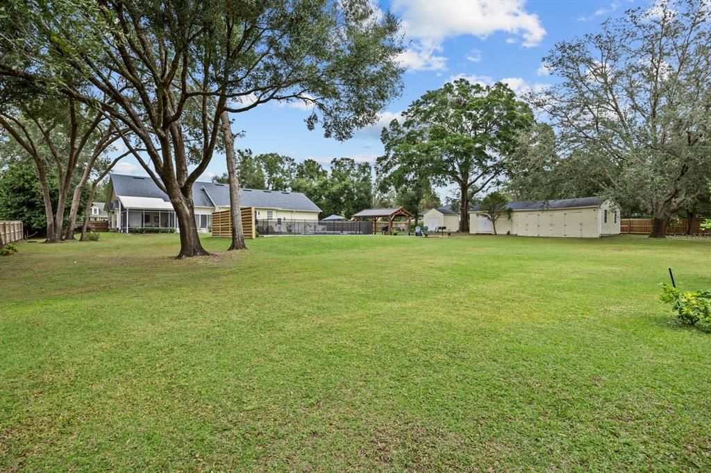 Rear View of Property with outer Buildings