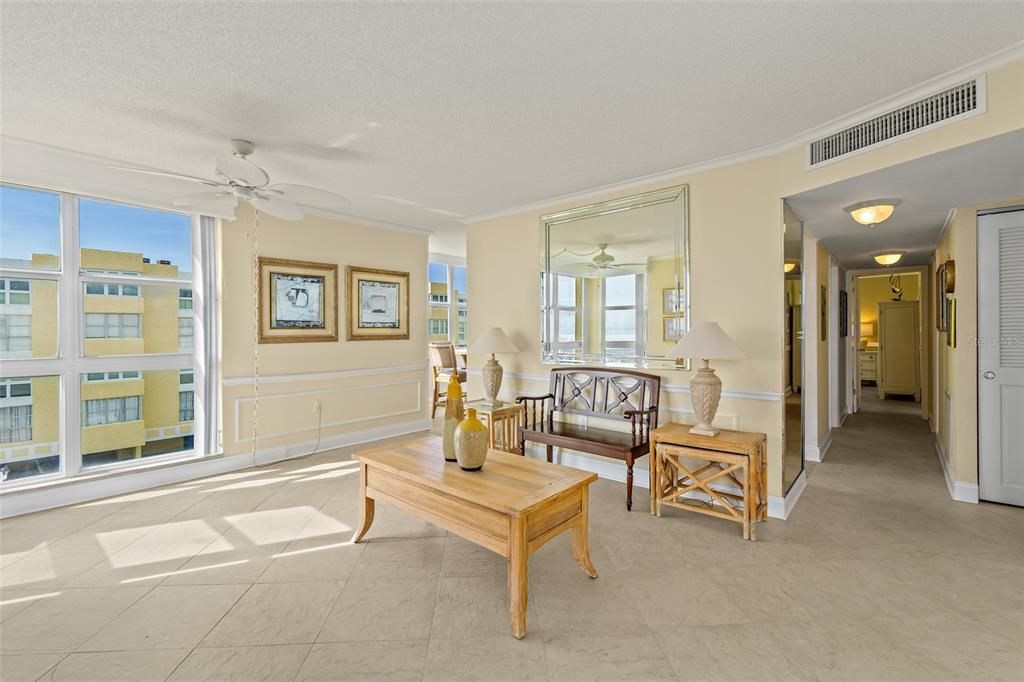 Large living room area with a spectacular view.