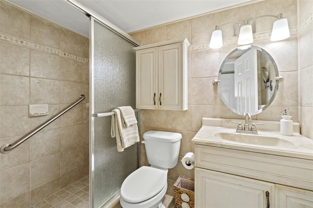 Custom walk-in shower with an updated look.