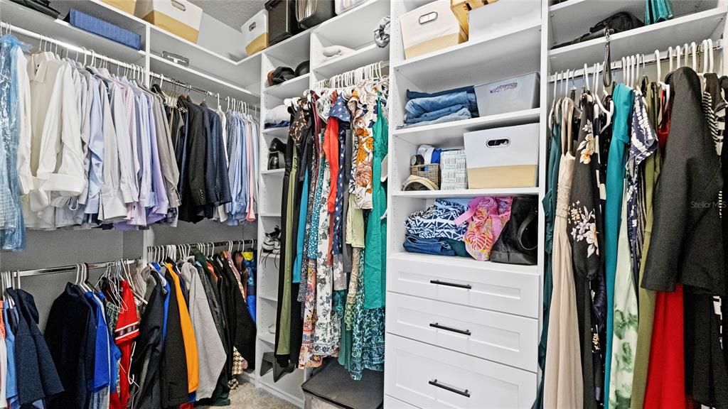 Primary Walk-in Closet with Custom Closet Organizer