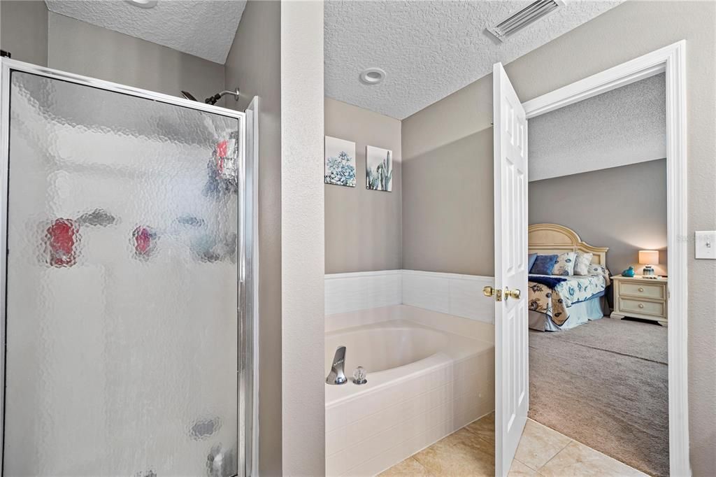 Separate Soaking Tub & Shower in Primary Bathroom