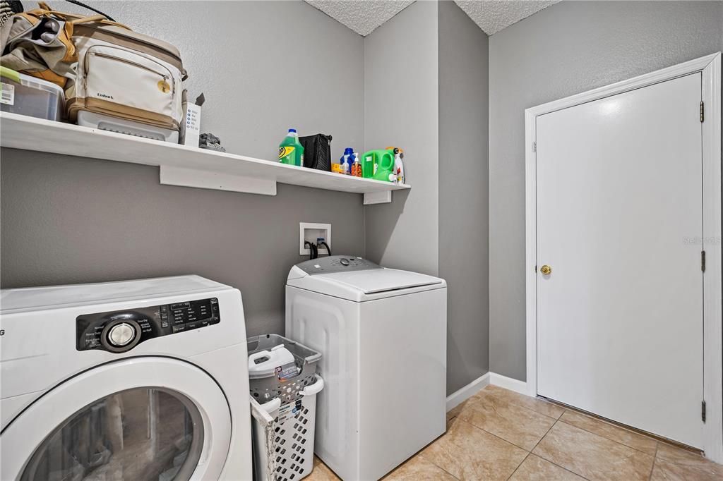 Large Separate Laundry Room off of the Kitchen with door that leads to the garage.