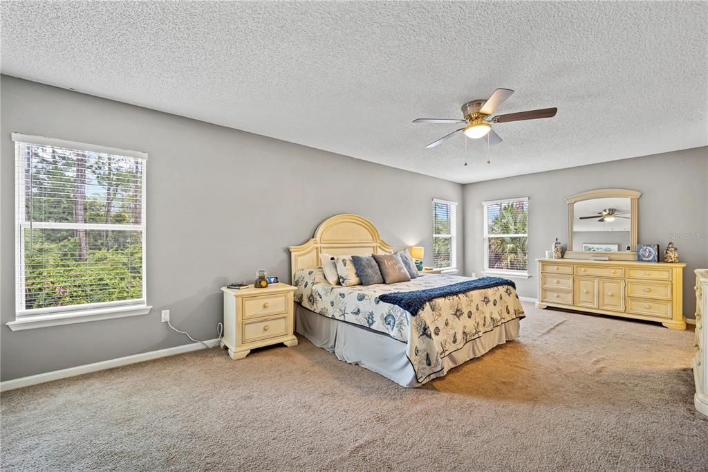 The Spacious Primary Bedroom can hold even the largest set of furniture