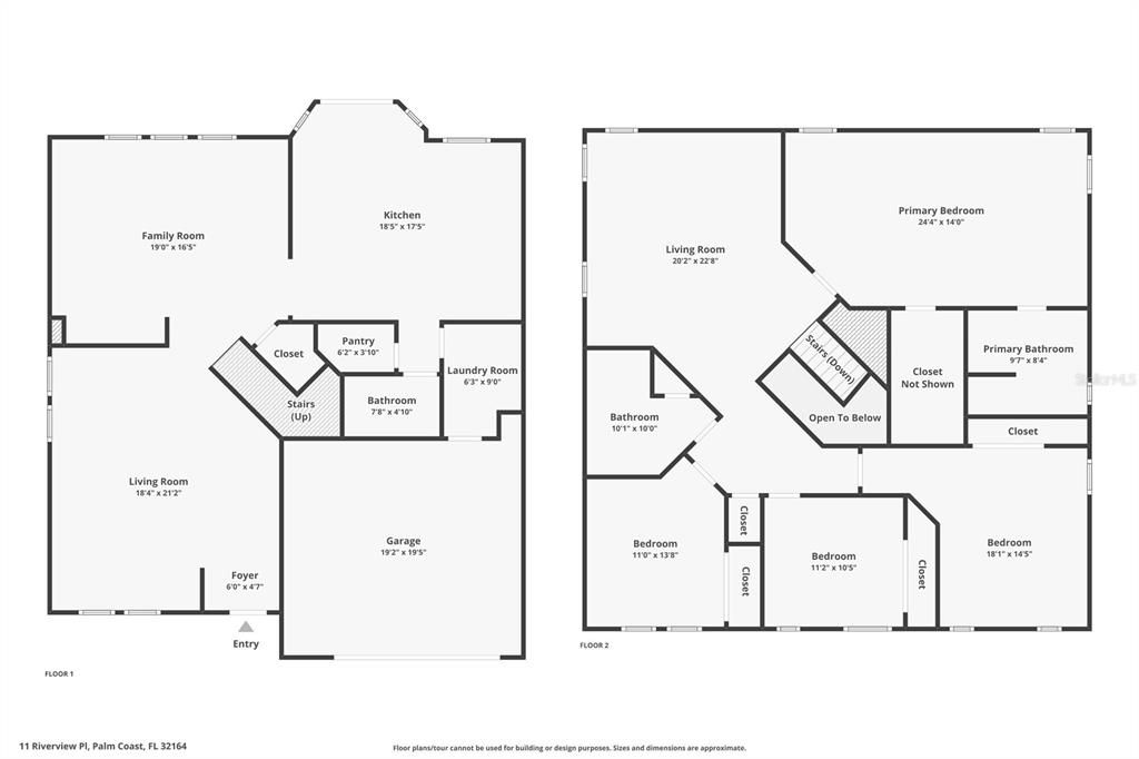 Floor plan of both floors.