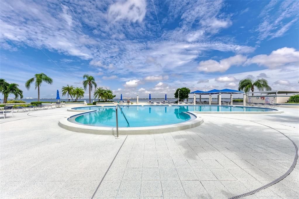 Community pool with Bay views