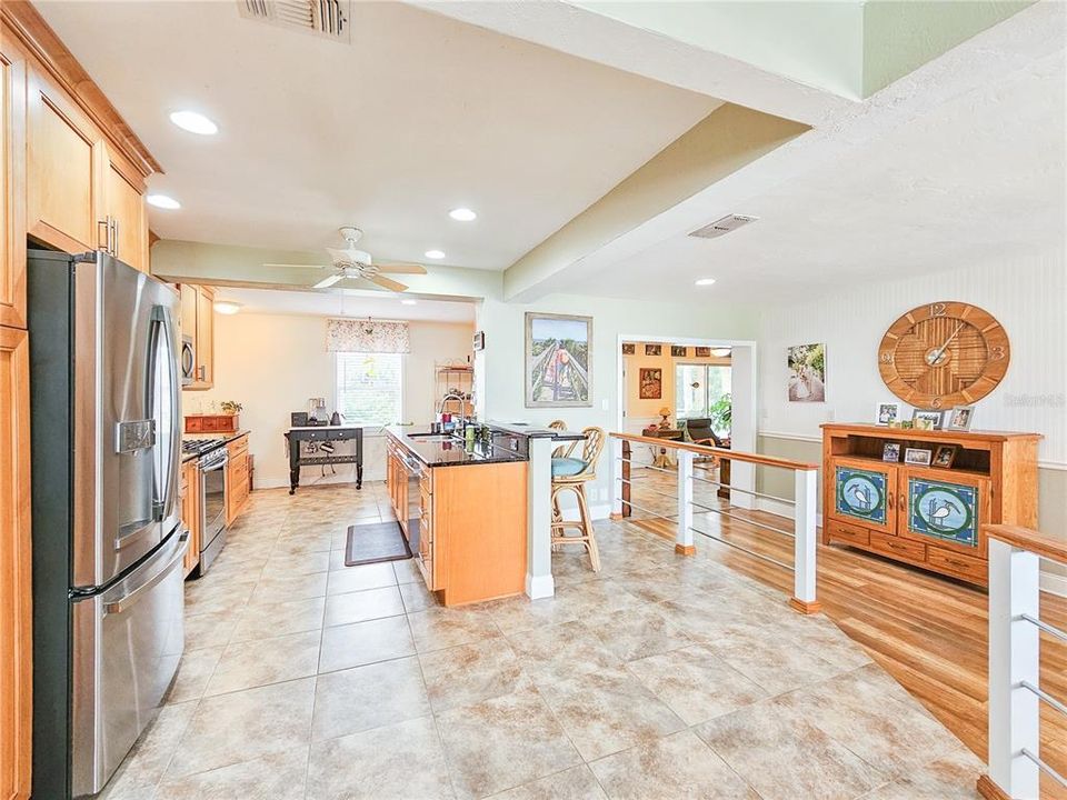 Breakfast bar in kitchen.