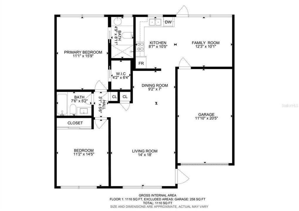 На продажу: $150,000 (2 спален, 2 ванн, 1109 Квадратных фут)