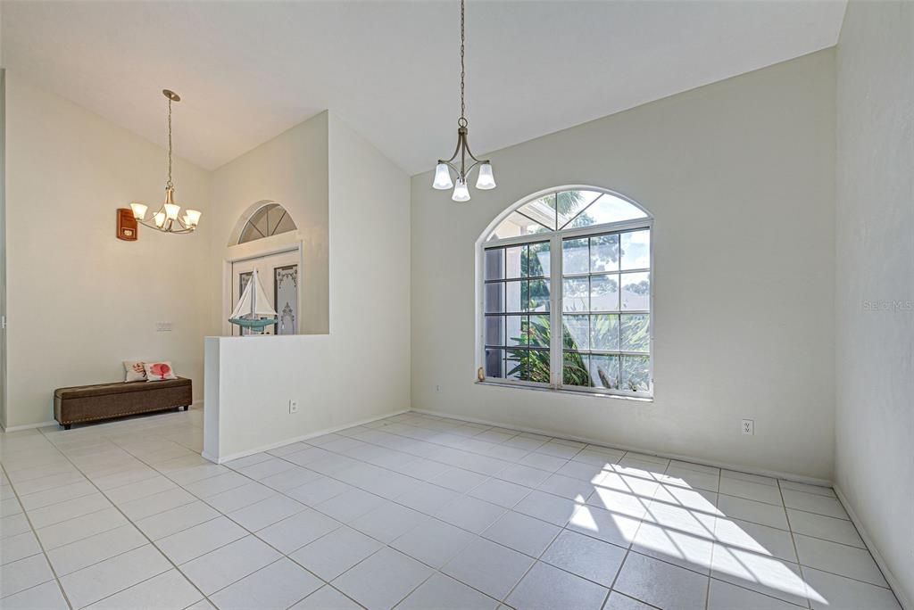 Front entrance and dining room