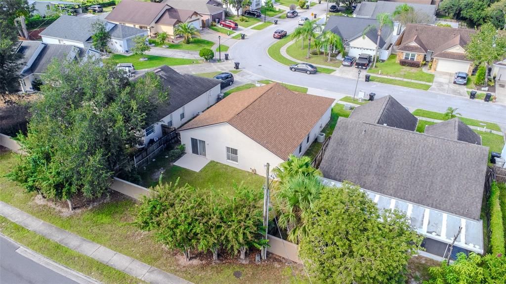 Aerial view to the back of the property