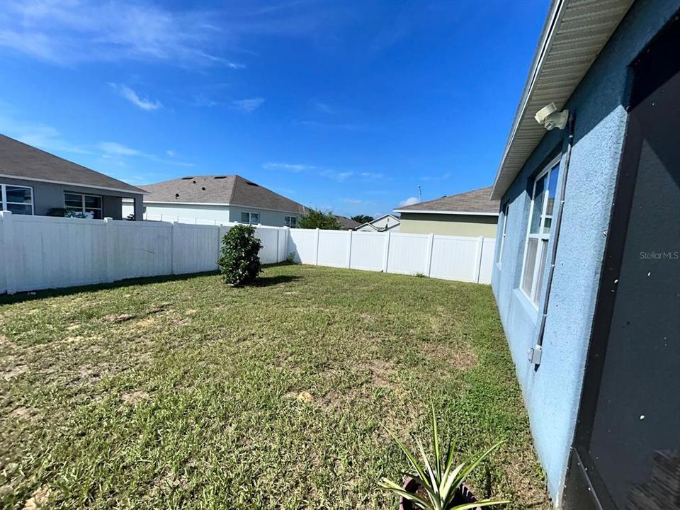 Fenced in backyard