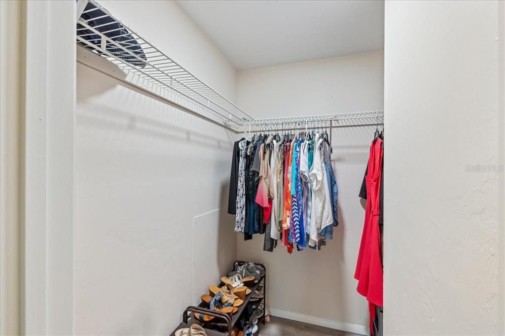 spacious walk in  closet