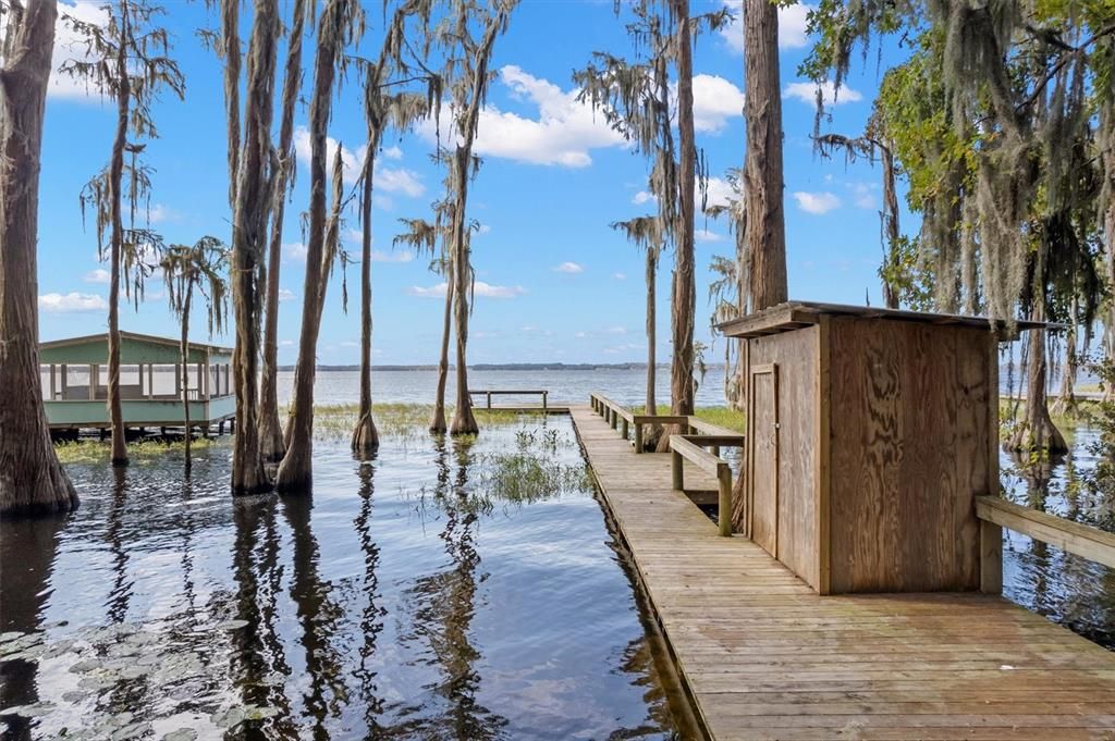 Screened porch on dock