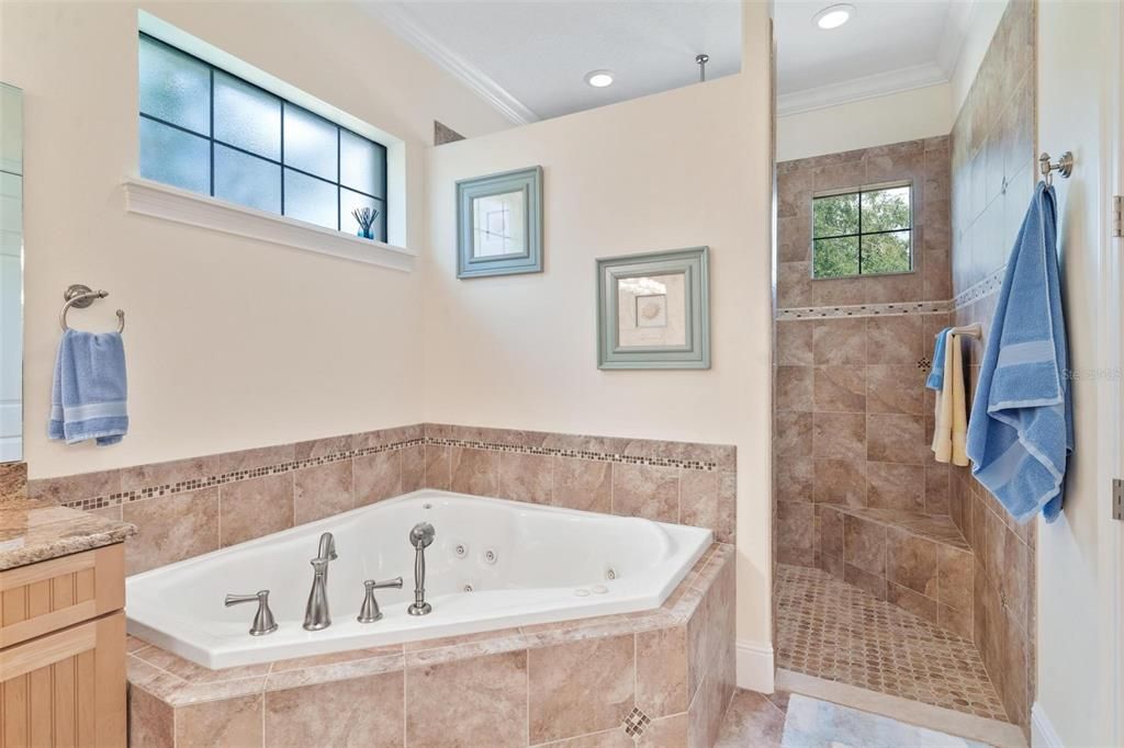 Primary Bathroom with a Jetted Garden Tub for Relaxation!