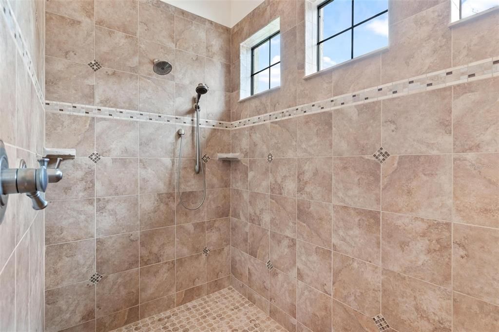 Primary Bathroom with Walk-in Shower with Three Shower Heads