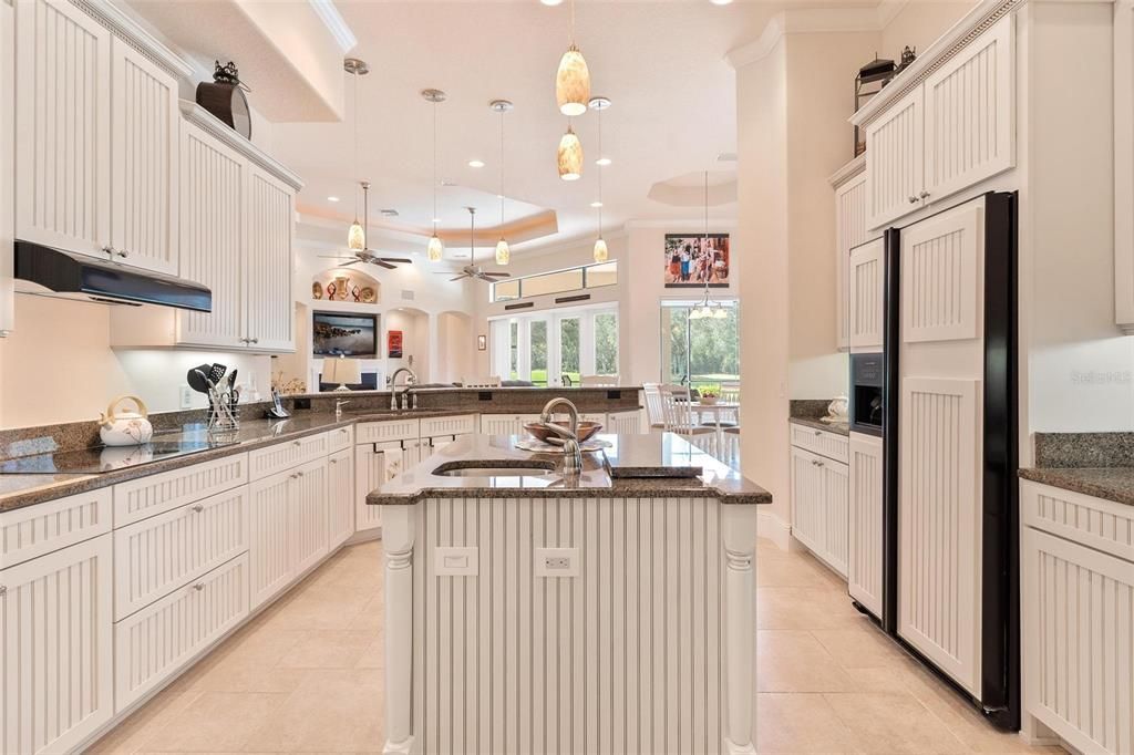 Kitchen with Center Island with a Built-in Wine Rack