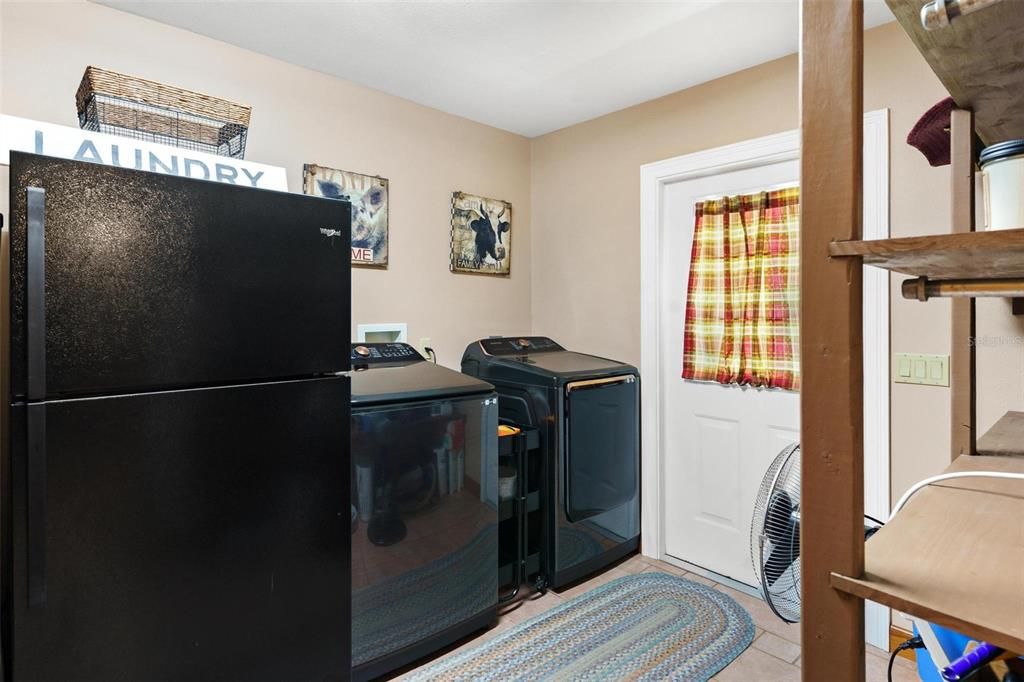 Laundry Area with Refrigerator