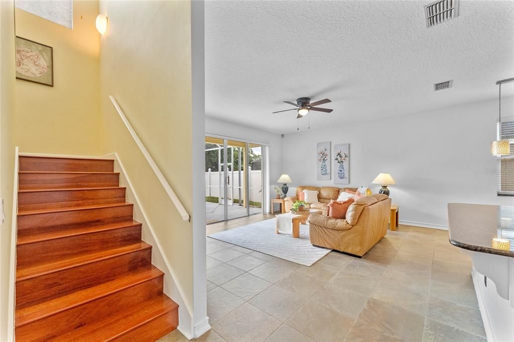 View of Stairs and Family Room