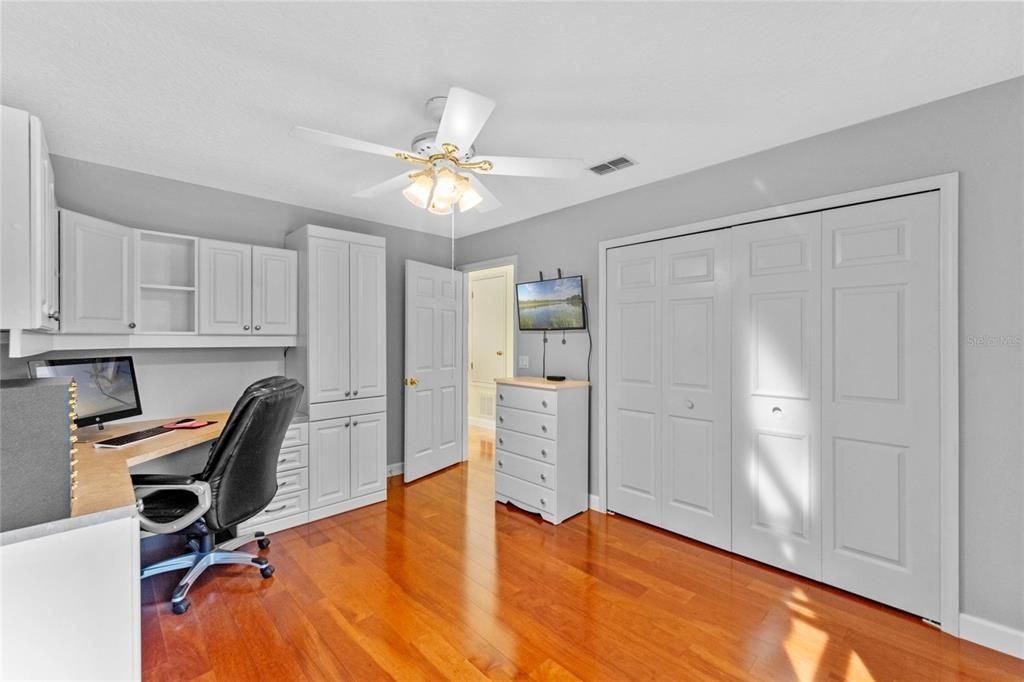 Bedroom 3 with Built Ins as Home Office